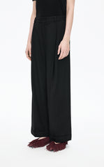 Pants / JNBY Wool Jacquard Cuffed Wide-Leg Pants