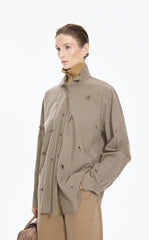 Shirt / JNBY Oversized Beaded Cotton Poplin Shirt