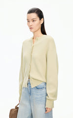 Sweater / JNBY Beaded Trim Cashmere-Wool Blend Cardigan