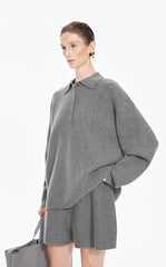 Sweater / JNBY Classic Wool Blend Polo Pullover