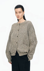 Sweater / JNBY Crinkled Wool-Silk Cardigan