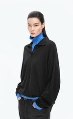 Sweater / JNBY Oversized Wool-Cashmere Polo Pullover