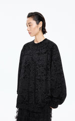 Sweatshirt / JNBY Oversized Flocked Floral Detail Pullover