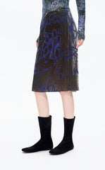 Skirt / JNBY A-Line Plant Flocked Midi Skirt