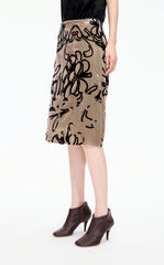 Skirt / JNBY A-Line Plant Flocked Midi Skirt