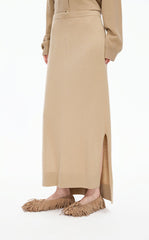Skirt / JNBY H-Line Wool-Cashmere Long Skirt