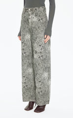 Pants / JNBY Wide-Leg Printed Denim Trousers