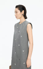 Dress / JNBY X-Line Beaded Wool Blend Dress