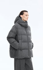 Down Coat / JNBY A-Line Mid-Length Hooded Down Coat