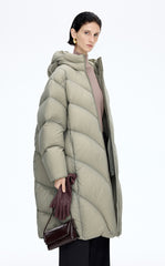 Down Coat / JNBY Oversized Long Hooded Down Coat