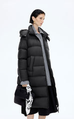 Down Coat / JNBY Long Hooded A-Line Down Coat
