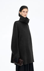 Coat / JNBY Convertible Collar Oversized Wool Blend Coat
