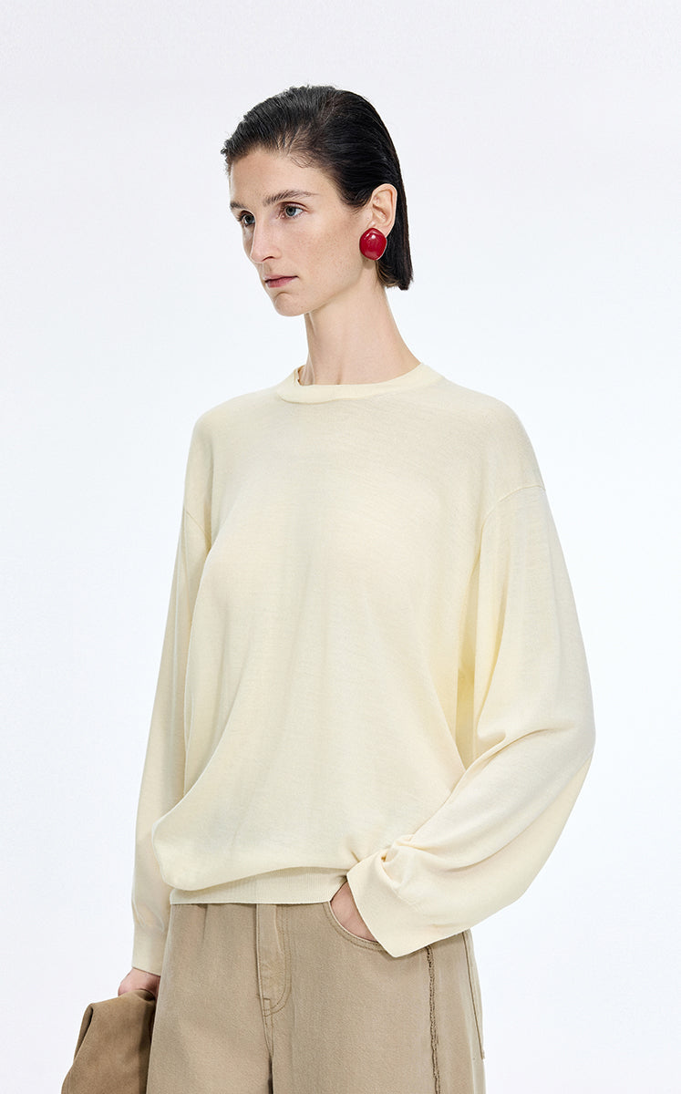 Sweater / JNBY Machine-Washable Merino Wool Pullover