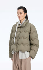 Down Coat / JNBY Oversized Lace-Trim Short Puffer