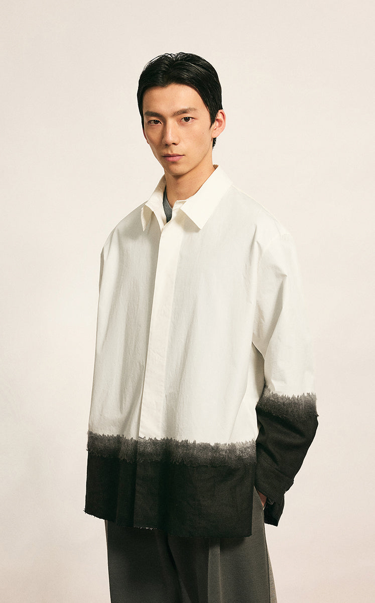 Shirt / CROQUIS Needle-Spliced Oversized Cotton-Linen Poplin Shirt