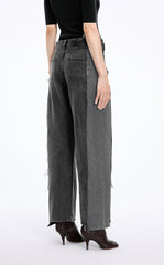 Pants / JNBY Contrast Panels Straight-Leg Jeans