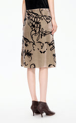 Skirt / JNBY A-Line Plant Flocked Midi Skirt
