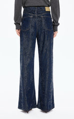 Pants /(ESG)JNBY Hand-Painted Hydrangea Wide-Leg Jeans