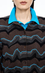 Sweater / JNBY Colorblock Wool-Blend Short Cardigan