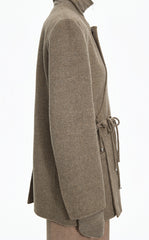 Coat / JNBY Double-Faced Collarless Wool Blend Coat