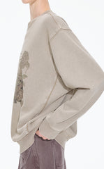 Sweatshirt / JNBY Botanical Print Cotton Pullover