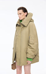 Down Coat / JNBY Oversized Raglan Mid-Length Down Coat