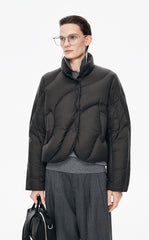 Down Coat / JNBY Curved Quilted Short Down Coat