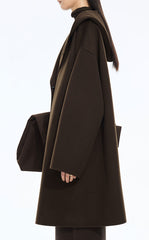 Coat / JNBY Oversized Hooded Wool-Cashmere Blend Coat