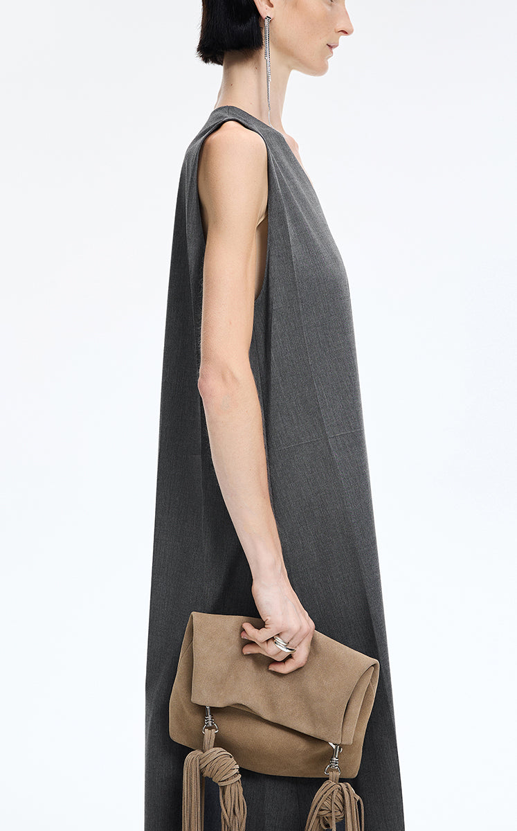 Dress / JNBY V-Neck Pleated Maxi Dress