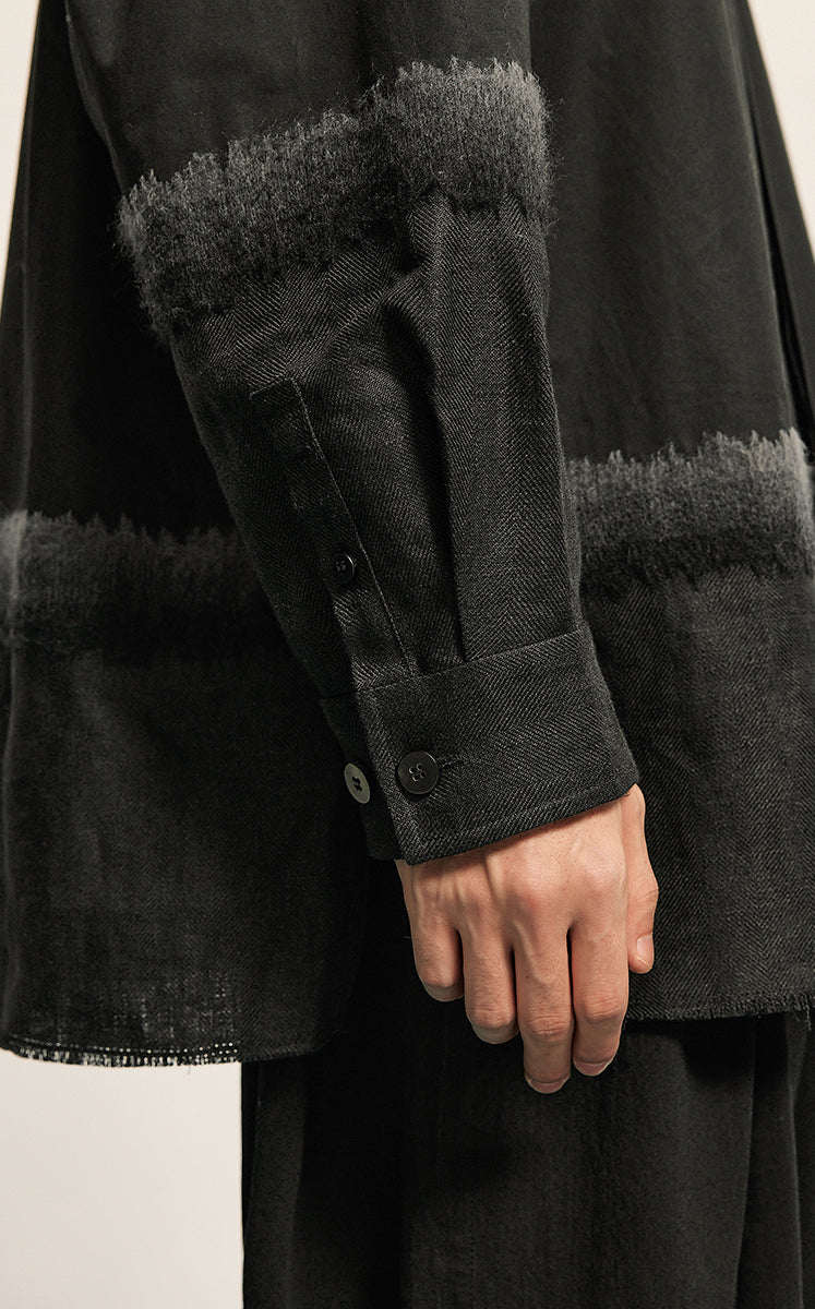 Shirt / CROQUIS Needle-Spliced Oversized Cotton-Linen Poplin Shirt