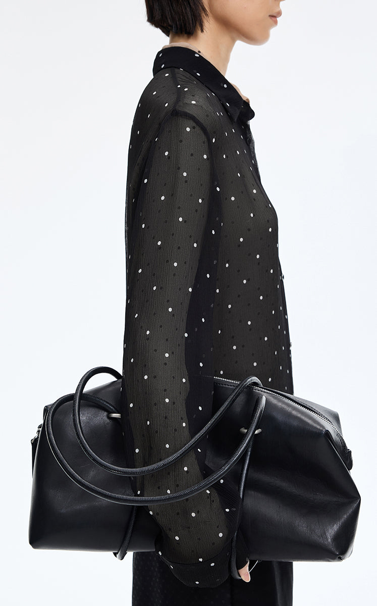 Shirt / JNBY Silk Polka Dot Relaxed Long Shirt