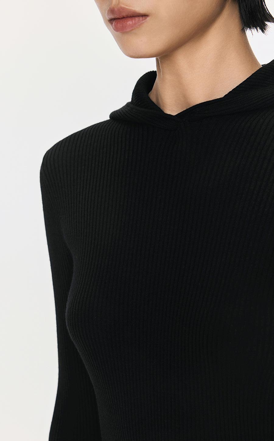 Sweater / JNBY Slim-Fit Hooded Wool Sweater