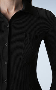 Sweater / JNBY Slim-fit Ruffle-trim Cardigan