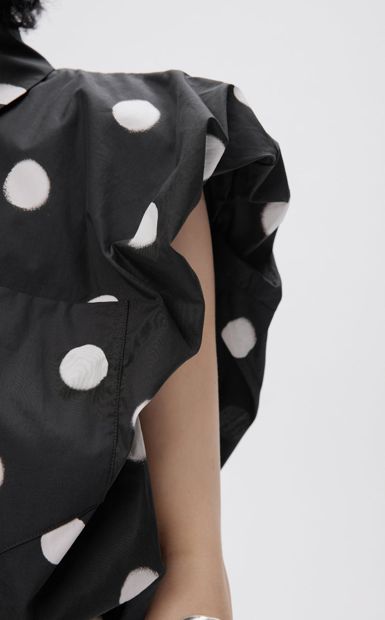 Shirt / JNBY Cropped Polka-dot Sleeveless Cotton Shirt(100% cotton)