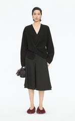 Sweater /(ESG)JNBY Loose Overlap Front Wool Pullover