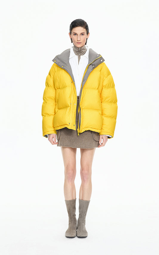 Down Coat / JNBY Oversized Jacquard Mid-Length Down Coat