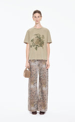 T-Shirt / JNBY Peony Shadow Print Cotton Tee