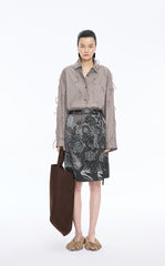 Skirt / JNBY Silk-Blend Printed Midi Skirt