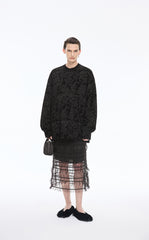 Sweatshirt / JNBY Oversized Flocked Floral Detail Pullover