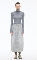 Skirt / JNBY A-Line Oriental Flocked Pattern Midi skirt