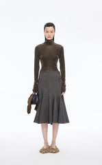 T-Shirt / JNBY Slim-Fit Velvet Long-Sleeve T-Shirt