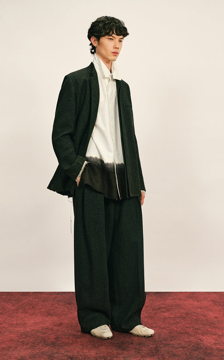 Shirt / CROQUIS Needle-Spliced Oversized Cotton-Linen Poplin Shirt