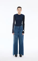 Pants / JNBY Contrast Panels Straight-Leg Jeans