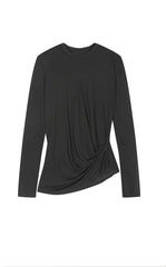 T-Shirt / JNBY Wool Blend Ruched Long Sleeve Tee