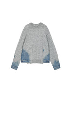 Sweater / JNBY  Oversized Knitted Denim Panel Pullover