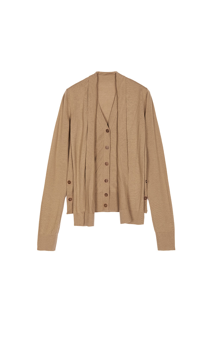 Sweater / JNBY Deconstructed Longline Wool Cardigan
