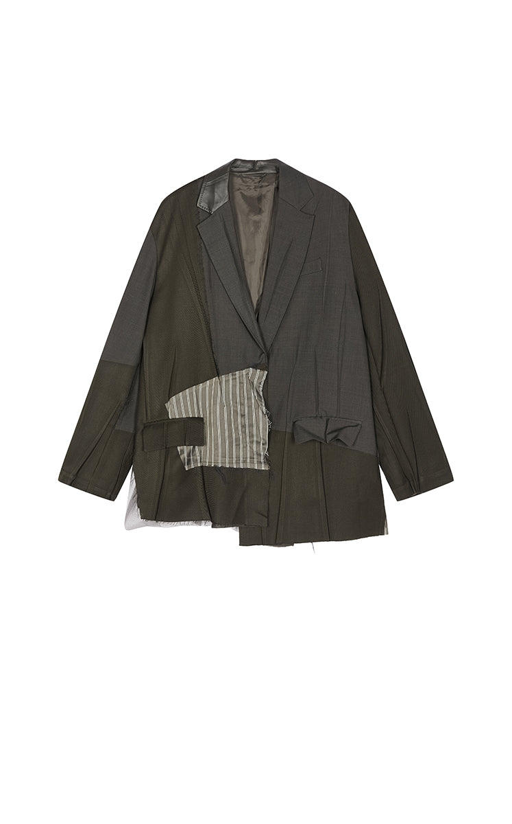 Blazer / JNBY Loose Pleated Wool-Blend Blazer