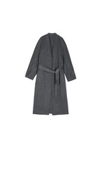 Coat / JNBY Collarless Longline Wool Double-Face Coat