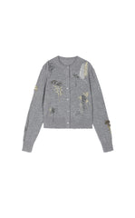 Sweater / JNBY Botanical Short Cropped Fit Wool Cardigan