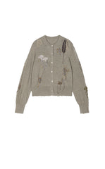 Sweater / JNBY Botanical Short Cropped Fit Wool Cardigan